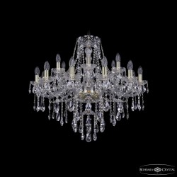 Люстра хрустальная 1415/12+6/300 G Bohemia Ivele Crystal (Стеклянный рожок)
