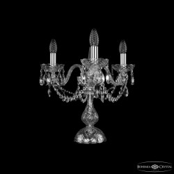 Настольная лампа хрустальная 1402L/3/141-39 Ni  Bohemia Ivele Crystal (Стеклянный рожок)