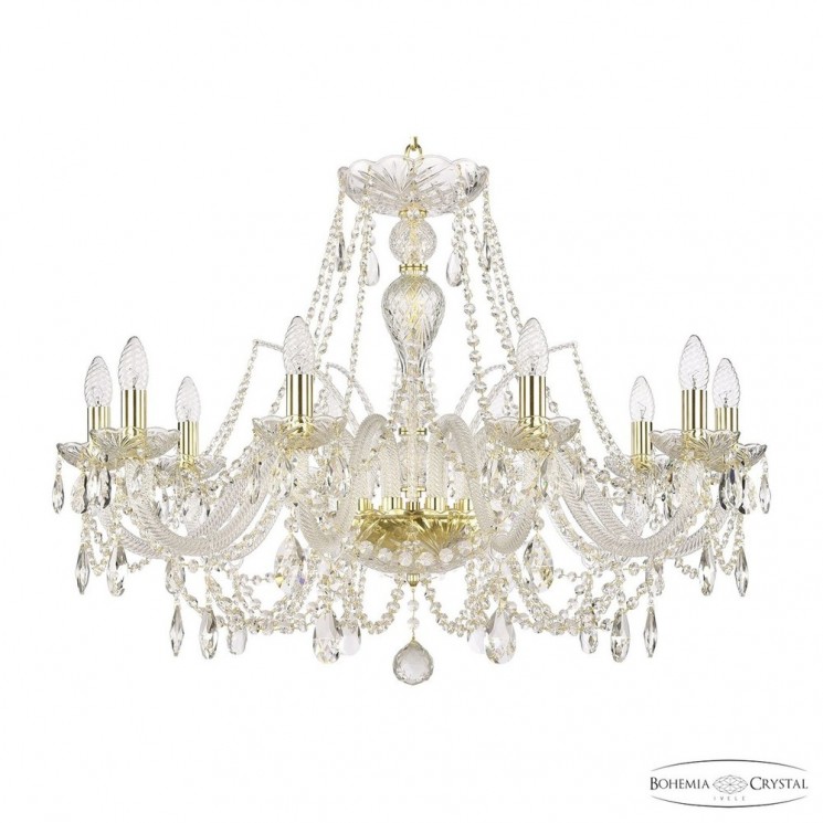 Люстра хрустальная 105/10/300 G Bohemia Ivele Crystal (Стеклянный рожок)