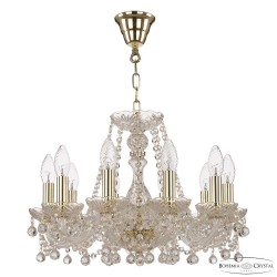 Люстра хрустальная 108/10/165 G Bohemia Ivele Crystal (Стеклянный рожок)