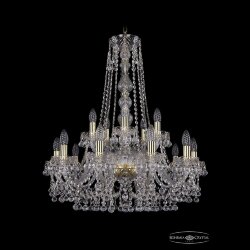 Люстра хрустальная 1409/10+5/240/h-77 G Bohemia Ivele Crystal (Стеклянный рожок)