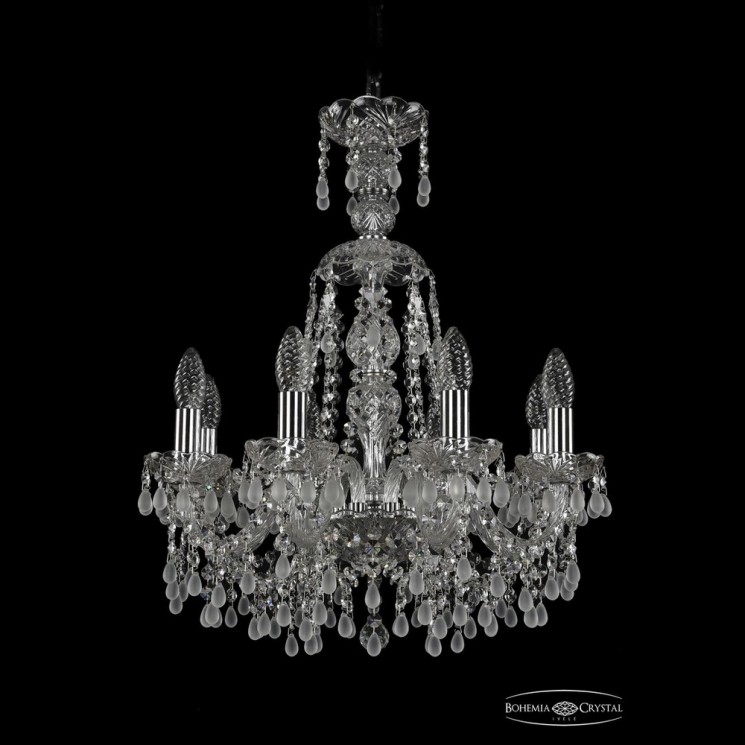 Люстра хрустальная 1410/8/160/XL-60 Ni V0300 Bohemia Ivele Crystal (Стеклянный рожок)