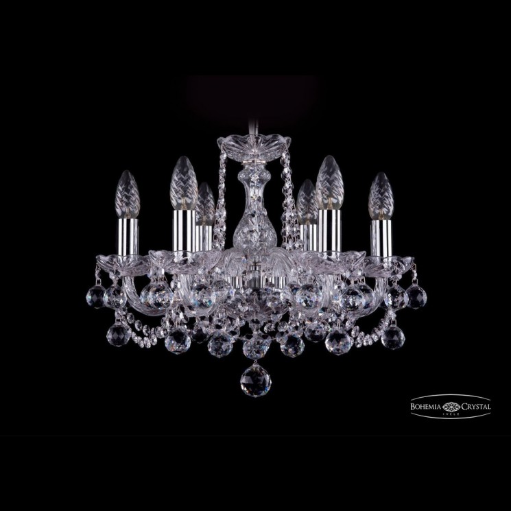 Люстра хрустальная 1402/6/141 Ni Balls Bohemia Ivele Crystal (Стеклянный рожок)