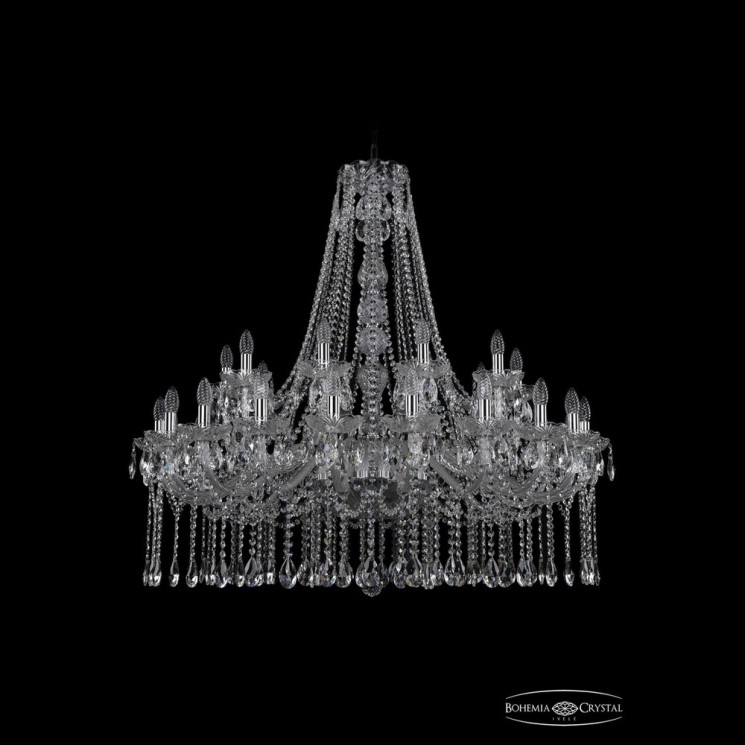 Люстра хрустальная 1413/20+10/400/h-109 Ni Bohemia Ivele Crystal (Стеклянный рожок)