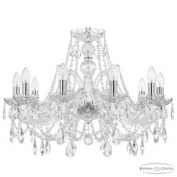 Люстра хрустальная 105/10/240 Ni Bohemia Ivele Crystal (Стеклянный рожок)