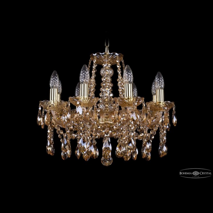 Люстра хрустальная 1413/8/165 G M721 Bohemia Ivele Crystal (Стеклянный рожок)