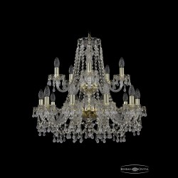 Люстра хрустальная 1410/10+5/240/2d G V0300 Bohemia Ivele Crystal (Стеклянный рожок)