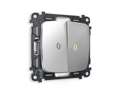 Ambrella Light Комплект механизма 2-клавишного выключателя с подсветкой 3200K Ambrella Volt OMEGA MO404010