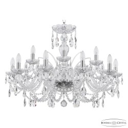 Люстра хрустальная 105/10+5/300 Ni Bohemia Ivele Crystal (Стеклянный рожок)