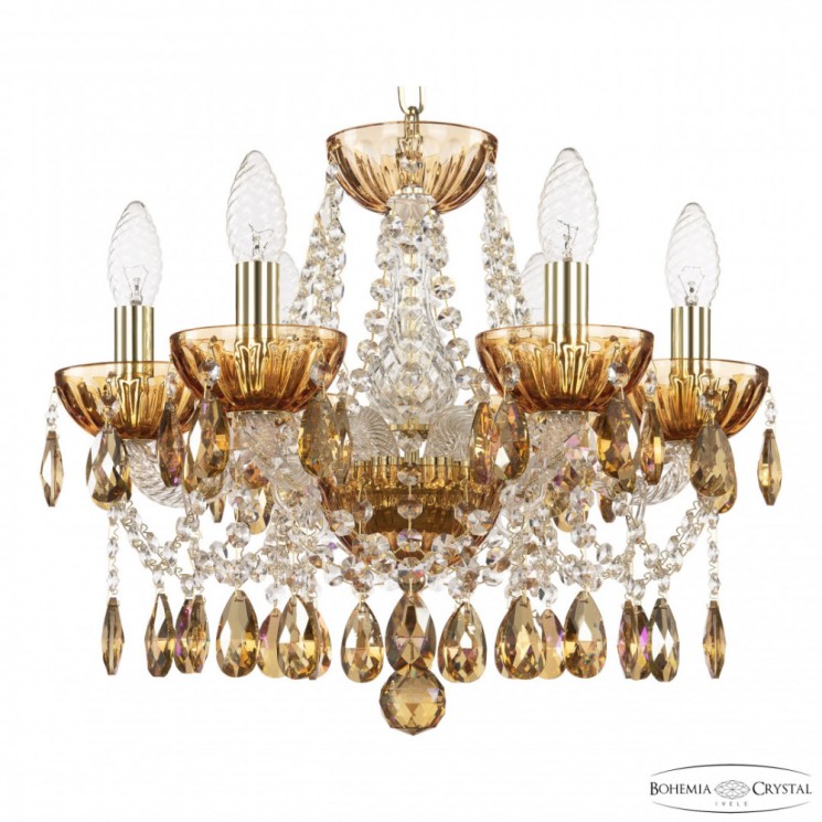 Люстра с цветным хрусталём 5413/6/141 G Amber/M-1H K777 Bohemia Ivele Crystal (5413)