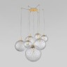 Подвесной светильник со стеклянными плафонами                      TK Lighting  4608 Cadix Gold
