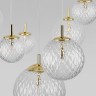 Подвесной светильник со стеклянными плафонами                      TK Lighting  4608 Cadix Gold