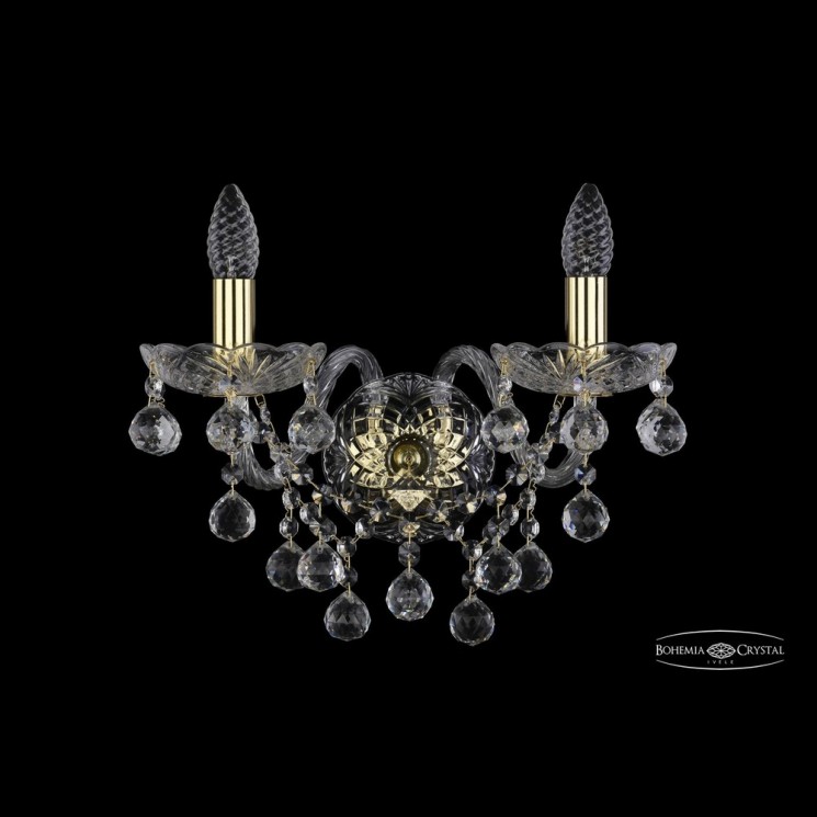 Бра хрустальные 1409B/2/160/XL G Bohemia Ivele Crystal (Стеклянный рожок)