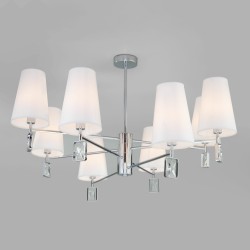 Классическая люстра с абажурами                      Eurosvet  60137/8 хром