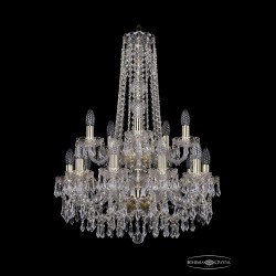 Люстра хрустальная 1403/10+5/195/h-77/2d G Bohemia Ivele Crystal (Стеклянный рожок)