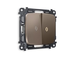 Ambrella Light Комплект механизма 2-клавишного выключателя с подсветкой 3200K Ambrella Volt OMEGA MO634010