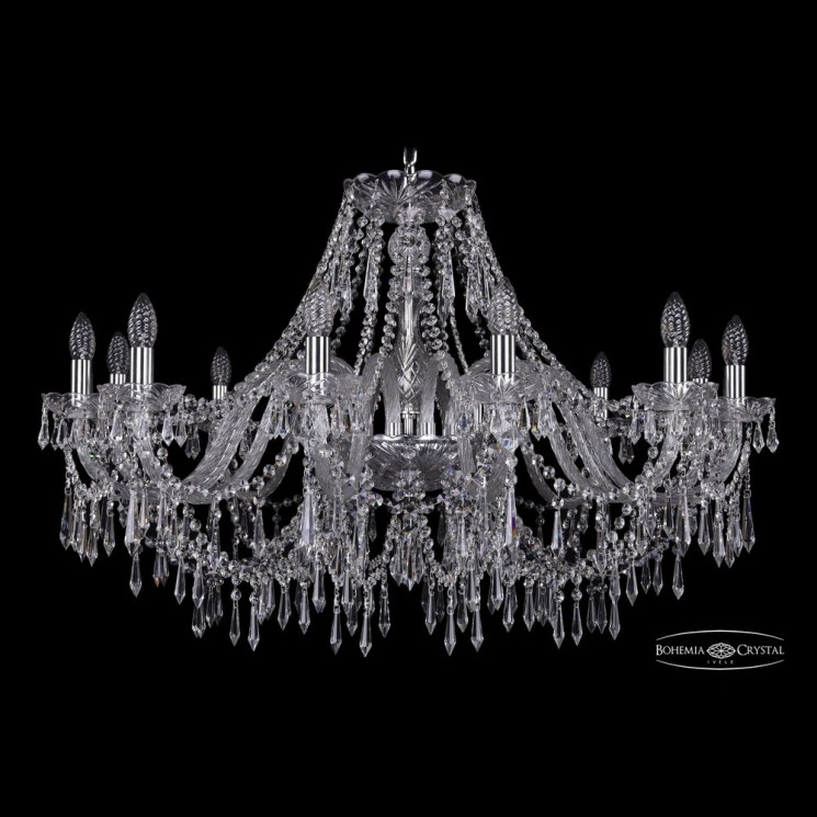 Люстра хрустальная 1403/12/360 Ni Bohemia Ivele Crystal (Стеклянный рожок)