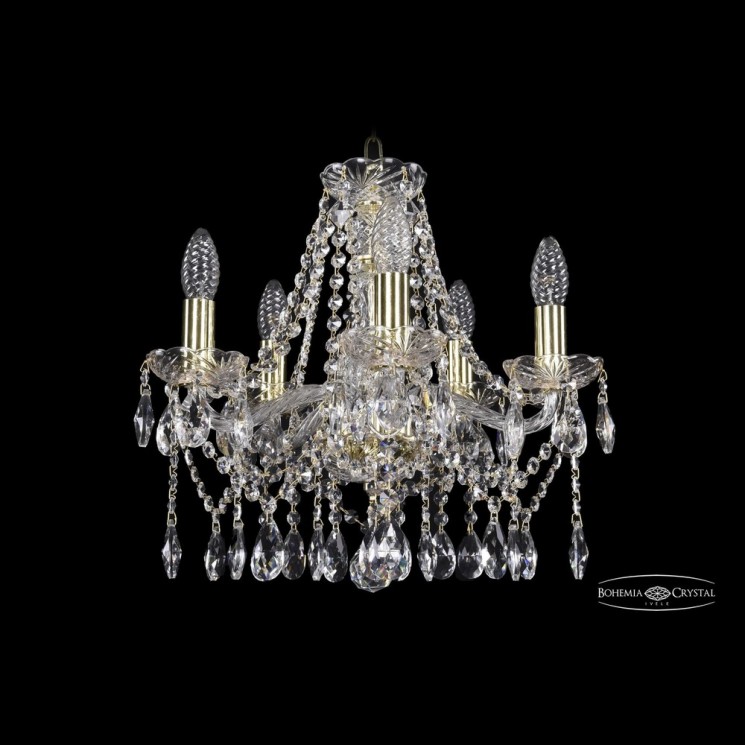Люстра хрустальная 1413/5/141 G Bohemia Ivele Crystal (Стеклянный рожок)