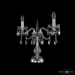 Настольная лампа хрустальная 1413L/2/141-39 Ni Bohemia Ivele Crystal (С 2 лампочками и более)