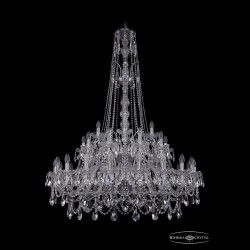 Люстра хрустальная 1411/20+10+5/400/XL-155/2d Ni Bohemia Ivele Crystal (Стеклянный рожок)
