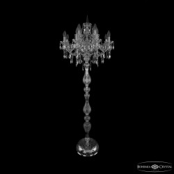 Торшер хрустальный 1415T1/8+4/200-165 Ni Bohemia Ivele Crystal (Стеклянный рожок)
