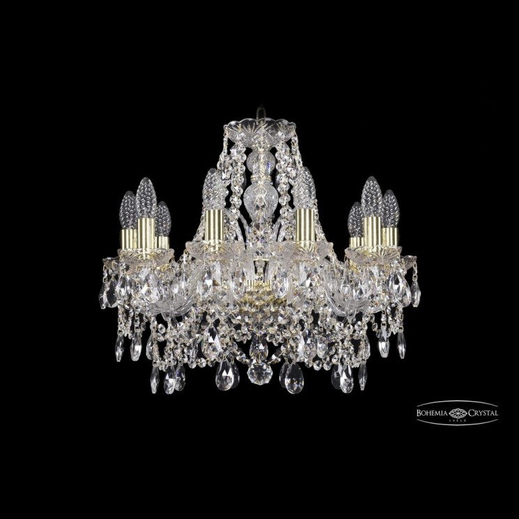 Люстра хрустальная 1411/10/160 G Bohemia Ivele Crystal (Стеклянный рожок)