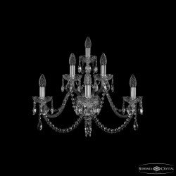 Бра хрустальные 1402B/3+2+1/240 Ni  Bohemia Ivele Crystal (Стеклянный рожок)