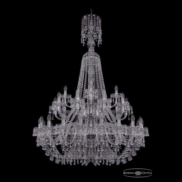 Люстра хрустальная 1410/20+10+5/400/XL-160/2d Ni V0300 Bohemia Ivele Crystal (Стеклянный рожок)