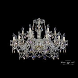 Люстра хрустальная 1411/12+6/300 G K801 Bohemia Ivele Crystal (Стеклянный рожок)