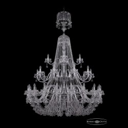 Люстра хрустальная 1409/20+10+5/530/XL-203/3d Ni Bohemia Ivele Crystal (Стеклянный рожок)
