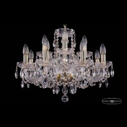 Люстра хрустальная 1402/8+4/195 G Bohemia Ivele Crystal (Стеклянный рожок)