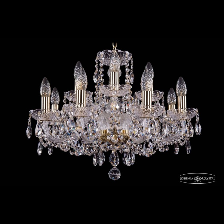 Люстра хрустальная 1402/8+4/195 G Bohemia Ivele Crystal (Стеклянный рожок)