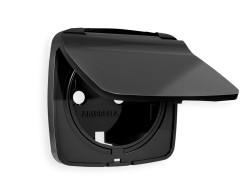 Ambrella Light Лицевая панель для электрической розетки с заземлением со шторками и крышкой IP44 QUANT Ambrella Volt OMEGA OP8080