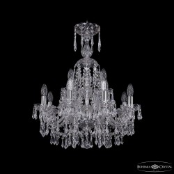 Люстра хрустальная 1403/8+4/195/XL-65 Ni Bohemia Ivele Crystal (Стеклянный рожок)