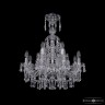 Люстра хрустальная 1403/8+4/195/XL-65 Ni Bohemia Ivele Crystal (Стеклянный рожок)