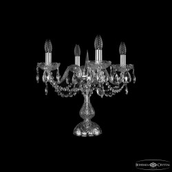 Настольная лампа хрустальная 1402L/4/141-39 Ni Bohemia Ivele Crystal (Стеклянный рожок)