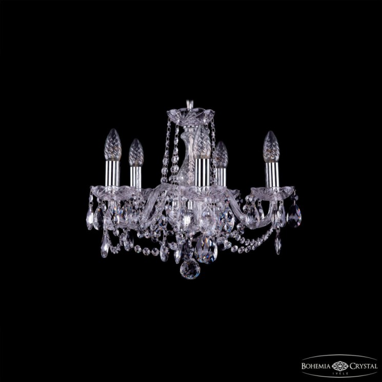 Люстра хрустальная 1402/5/141 Ni  Bohemia Ivele Crystal (Стеклянный рожок)