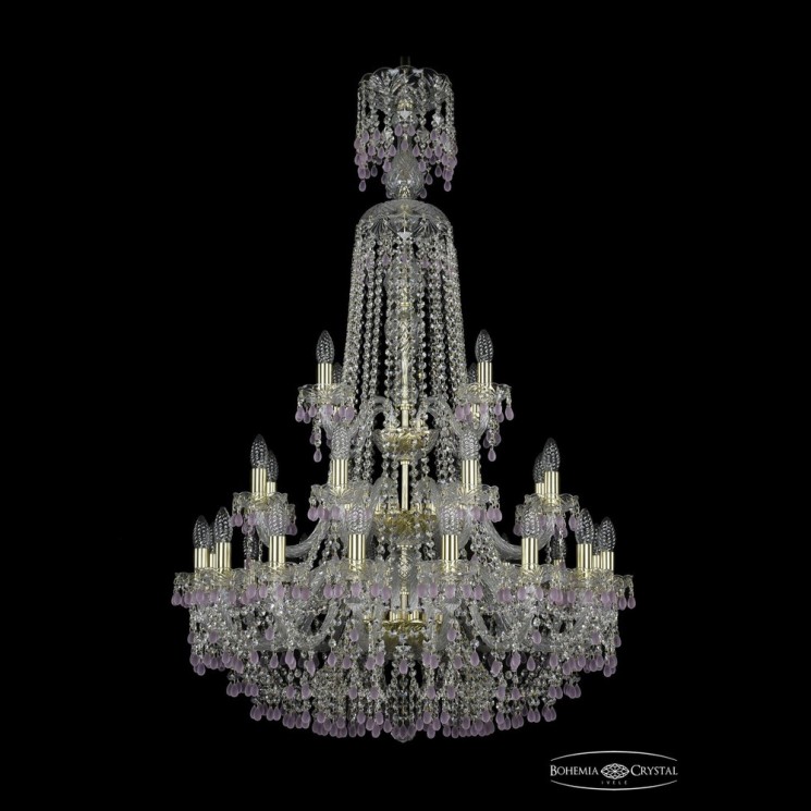 Люстра хрустальная 1410/16+8+4/300/XL-130/3d G V7010 Bohemia Ivele Crystal (Стеклянный рожок)
