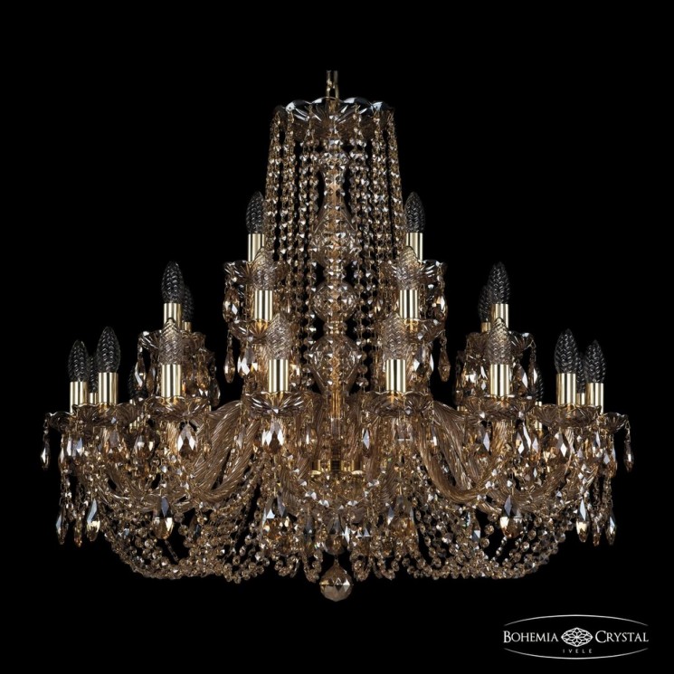 Люстра хрустальная 1402/16+8+4/300 G M721 Bohemia Ivele Crystal (Стеклянный рожок)