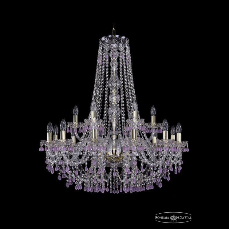 Люстра хрустальная 1410/12+6/300/h-95 G V7010 Bohemia Ivele Crystal (Стеклянный рожок)