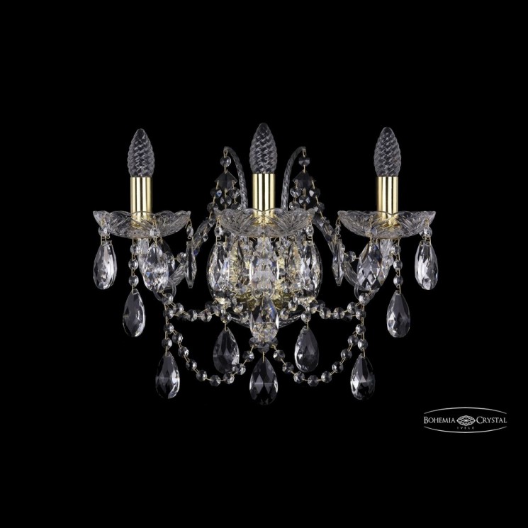 Бра хрустальные 1411B/3/160/XL G Bohemia Ivele Crystal (Стеклянный рожок)