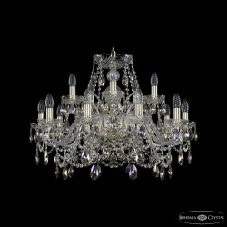 Люстра хрустальная 1411/10+5/240 G K801 Bohemia Ivele Crystal (Стеклянный рожок)