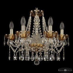 Люстра с цветным хрусталём 5413/6/165 G Amber/M-1H Bohemia Ivele Crystal (5413)