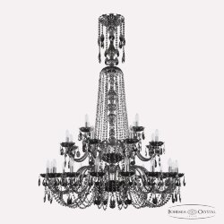 Люстра хрустальная 1402/16+8+4/400/XL-160/2d Ni M731 Bohemia Ivele Crystal (Стеклянный рожок)
