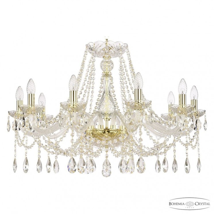 Люстра хрустальная 107/10/300 G Bohemia Ivele Crystal (Стеклянный рожок)