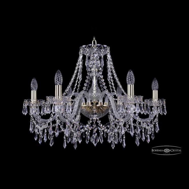 Люстра хрустальная 1403/6/240 G Bohemia Ivele Crystal (Стеклянный рожок)