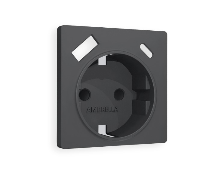 Ambrella Light Лицевая панель для электрической розетки с заземлением со шторками 2USB A+C QUANT Ambrella Volt ALFA AP9100