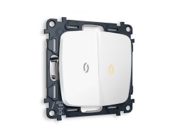 Ambrella Light Комплект механизма 2-клавишного проходного выключателя с подсветкой 3200K Ambrella Volt OMEGA MO124030