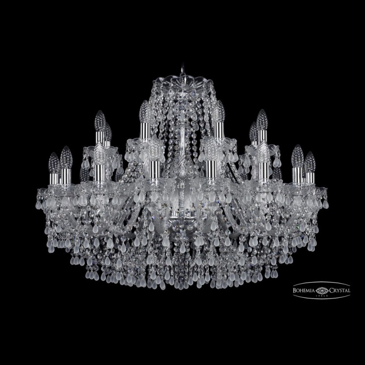 Люстра хрустальная 1410/16+8/300 Ni V0300 Bohemia Ivele Crystal (Стеклянный рожок)