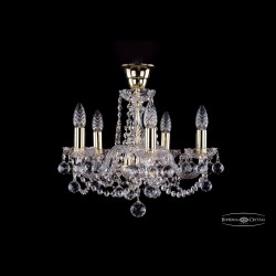Люстра хрустальная 1402/5/141 G Balls tube Bohemia Ivele Crystal (Стеклянный рожок)
